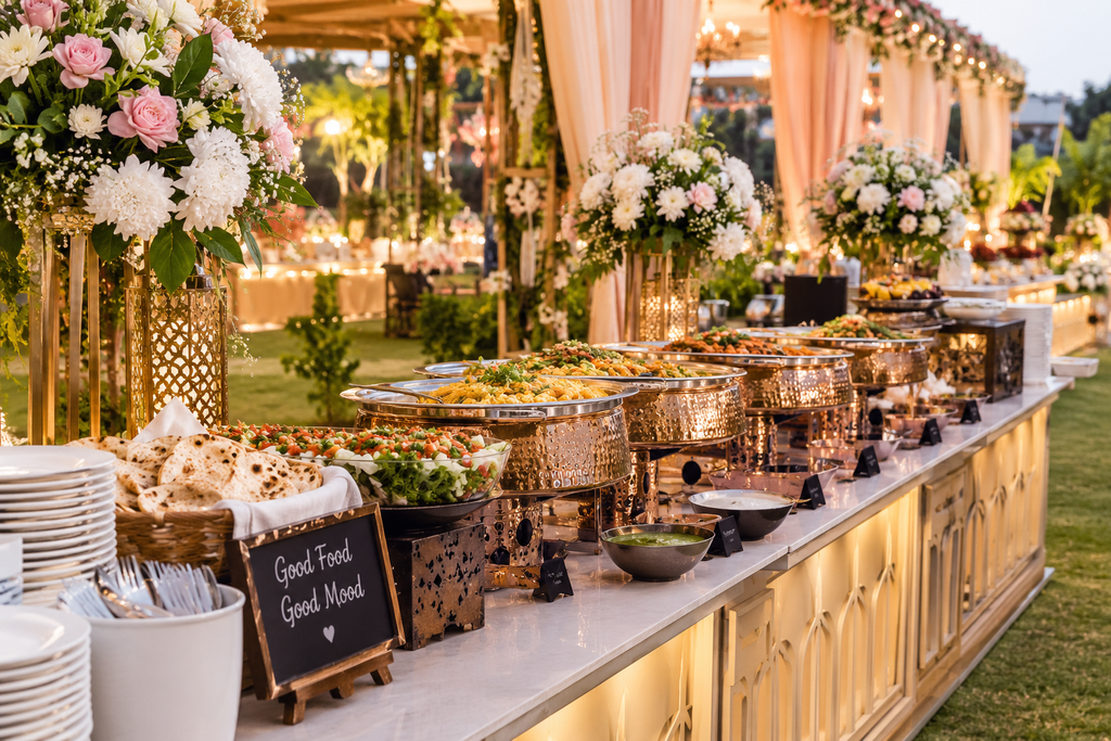 elegant garden wedding buffet